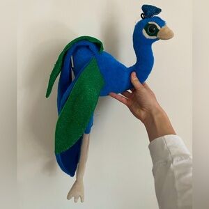 Nature Planet Peacock Stuffed Animal with Long Feathers and Legs